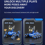 JJR/C Q200 Small Eight-wheeled Multi-function Remote Control Robot Dog with RC Watch(Blue)