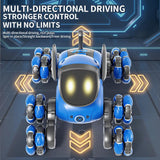 JJR/C Q200 Small Eight-wheeled Multi-function Remote Control Robot Dog with RC Watch(Blue)