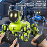 JJR/C Q200 Small Eight-wheeled Multi-function Remote Control Robot Dog with RC Watch(Blue)