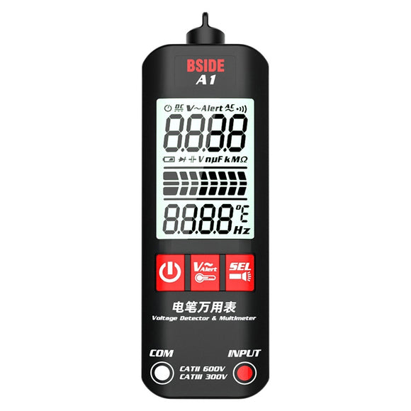 BSIDE A1 Dual Mode Smart Handheld High Precision Detection Electrician Voltage Multimeter Without Battery(Black)