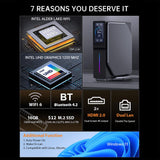 Intel Alder Lake N150 WIFI 6+BT4.2 Office Home Mini PC Win11 DDR4 3200MHz, Spec: 16G+1TB EU Plug