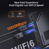 Intel Alder Lake N150 WIFI 6+BT4.2 Office Home Mini PC Win11 DDR4 3200MHz, Spec: 16G+1TB EU Plug