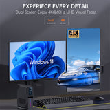 Intel Alder Lake N150 WIFI 6+BT4.2 Office Home Mini PC Win11 DDR4 3200MHz, Spec: 16G+1TB EU Plug