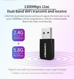 COMFAST CF-812AC 1300 Mbps Dual Band Mini USB WiFi Adapter