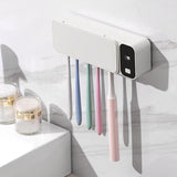 Smart UV Disinfection Toothbrush Holder With Punch-Free Installation(White)