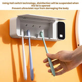 Smart UV Disinfection Toothbrush Holder With Punch-Free Installation(White)