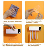 Smart UV Disinfection Toothbrush Holder With Punch-Free Installation(White)