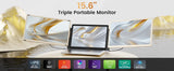 1080P Resolution & 15.6" IPS FHD S6 Screen Laptop Screen Extender Portable Triple Monitor LCD Monitors Work with Desktop / Mini PC