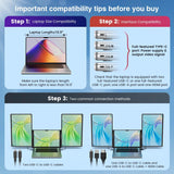 16 Inch 1200P S7 Laptop Screen Extender Portable Ultra Thin Triple Screen Portable Monitor for Laptop with H5 Cable
