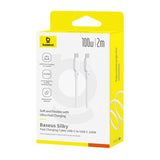 Baseus Silky Series 2m 100W USB-C / Type-C to Type-C Fast Charging Cable(White)