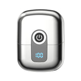 Portable Mini Dual Head Electric Shaver for Men - LCD Display, Floating Blades, Waterproof, USB-C Rechargeable(Silver)