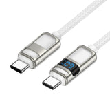 hoco U137 USB-C / Type-C to USB-C / Type-C Line 60W Charging Data Cable with Display, Length:1.2m(White)