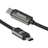 hoco U137 USB-C / Type-C to USB-C / Type-C Line 60W Charging Data Cable with Display, Length:1.2m(White)