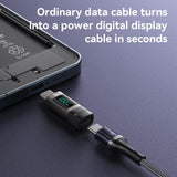 Yesido GS24 100W USB-C / Type-C to USB-C / Type-C Aluminum Alloy Digital Display Adapter(Tarnish)