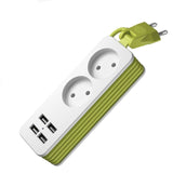 Power Strip 1/2 EU Plug 4 USB Port 1200W 250V 1.5m Cable Wall Socket EU Plug Outlets(2 OUTLET 4USB)