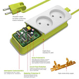 Power Strip 1/2 EU Plug 4 USB Port 1200W 250V 1.5m Cable Wall Socket EU Plug Outlets(2 OUTLET 4USB)