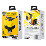 WK WP-U39 65W USB-C / Type-C, USB GaN Fast Charger with 80cm Type-C Cable, Plug Type:EU Plug(Yellow)