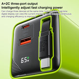 WK WP-U39 65W USB-C / Type-C, USB GaN Fast Charger with 80cm Type-C Cable, Plug Type:EU Plug(Yellow)