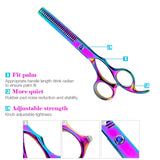 Professional Hair Cutting Scissor Hairdressing Kit Thinning Scissors Barber(Coloful Thinning（SXLC-603T))