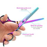 Professional Hair Cutting Scissor Hairdressing Kit Thinning Scissors Barber(Coloful Thinning（SXLC-603T))