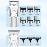 3pcs /Set Men Home Hair Salon High-power Hair Clipper(Silver)