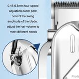 3pcs /Set Men Home Hair Salon High-power Hair Clipper(Silver)