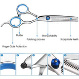 7pcs / Set Professional Hair Cutting Thinning Scissor Hairdressing Flat Shear Scissors Kit(Gold Silver)