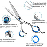 7pcs / Set Professional Hair Cutting Thinning Scissor Hairdressing Flat Shear Scissors Kit(Gold Silver)
