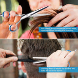 7pcs / Set Professional Hair Cutting Thinning Scissor Hairdressing Flat Shear Scissors Kit(Gold Silver)