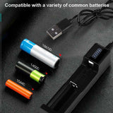 USB 18650 Battery Single Slot Holder Charger with Flashlight Function