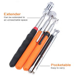 Telescopic Magnetic Picker Magnetic Rod Auto Repair Tool Metal Picker, Spec: Two-color 8LB with Light