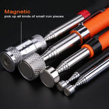 Telescopic Magnetic Picker Magnetic Rod Auto Repair Tool Metal Picker, Spec: Two-color 8LB with Light
