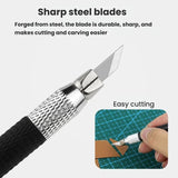14pcs /Set Rubber Stamp Paper Cutting Carving Knife DIY Fruit Carving Knife(Pink)
