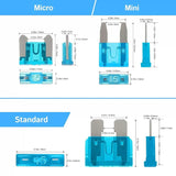 300pcs Zinc Sheets Car Small Medium Size Blade Fuse Assortment Kit