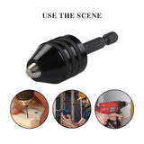 Hex Shank Mini Drill Chuck Conversion Three Jaw Chuck Power Tool, Model:2.35mm Round Chuck (0.3-3.4mm)