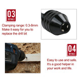 Hex Shank Mini Drill Chuck Conversion Three Jaw Chuck Power Tool, Model:2.35mm Round Chuck (0.3-3.4mm)