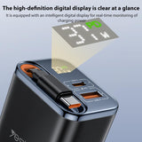 Yesido YC100 67W Fast Charger with Telescopic Type-C Cable, Plug:EU Plug(Black)