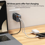 Yesido YC100 67W Fast Charger with Telescopic Type-C Cable, Plug:EU Plug(Black)