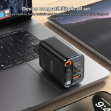 Yesido YC100 67W Fast Charger with Telescopic Type-C Cable, Plug:EU Plug(Black)