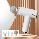 LCD Variable Frequency Silent Fascia Gun High Frequency Vibration Muscle Relaxation Massager(White)