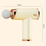 LCD Variable Frequency Silent Fascia Gun High Frequency Vibration Muscle Relaxation Massager(White)