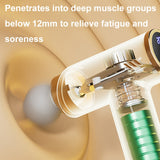 LCD Variable Frequency Silent Fascia Gun High Frequency Vibration Muscle Relaxation Massager(White)