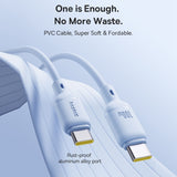 Baseus Silky Series 1m 100W USB-C / Type-C to Type-C Fast Charging Cable(White)