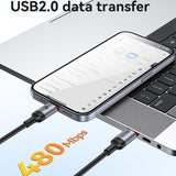 Yesido CA186 240W Type-C to Type-C Aluminum Alloy Data Cable, Length: 2m(Black)