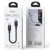 Yesido CA188 60W 3A USB-C / Type-C to Type-C Charging Data Cable, Length:0.3m(Black)