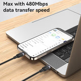 Yesido CA188 60W 3A USB-C / Type-C to Type-C Charging Data Cable, Length:0.3m(Black)