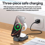 Yesido DS26 4-in-1 Magnetic Wireless Charging Stand with Night Light(Black)