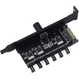 PIC Bit Case Cooling Fan Control Switch PWM 6 Way Computer Fan Speed Controller(SATA)