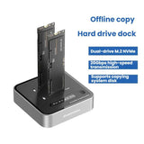Blueendless SD08 Dual-Bay NVMe SSD Enclosure M.2 Offline Cloning Device 20Gbps High-Speed Solid-State Drive Case EU Plug