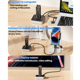 Blueendless SD08 Dual-Bay NVMe SSD Enclosure M.2 Offline Cloning Device 20Gbps High-Speed Solid-State Drive Case EU Plug